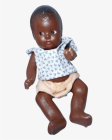 Composition Black Baby Doll, 7 Inches, 1940s - Sitting, HD Png Download, Free Download