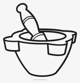 Mortar And Pestle Coloring Page - Drawing, HD Png Download, Free Download