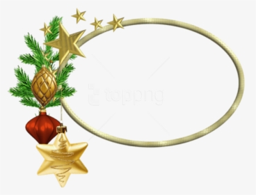 Free Png Oval Christmasframe With Stars Png Images - Transparent Christmas Border Oval, Png Download, Free Download