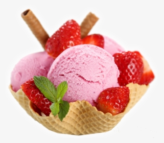 Gelato Desserts - Transparent Ice Cream Strawberry, HD Png Download, Free Download