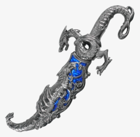 Ornate Dragon Dagger With Blue Scabbard - Dragon Dagger, HD Png Download, Free Download