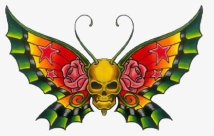 Free Png Skullbutterfly Png Images Transparent - Transparent Clipart Butterfly Tattoo, Png Download, Free Download