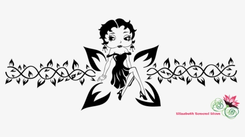 Betty Boop And Butterfly Tattoo Design - Betty Boop Tattoo Designs, HD Png Download, Free Download