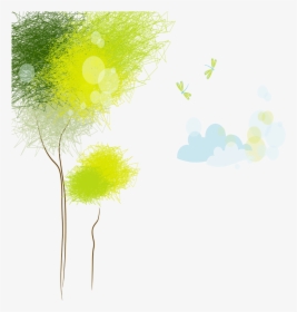 Ftestickers Watercolor Landscape Trees Colorful - Illustration, HD Png Download, Free Download