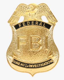 Fbi Badge Png - Golden Fbi Badge, Transparent Png, Free Download