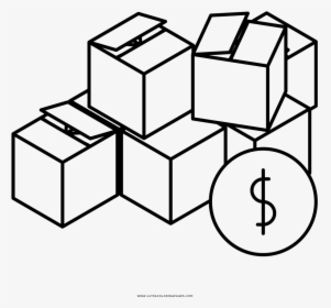 Moving Boxes Coloring Page - Boxes Coloring Pages, HD Png Download, Free Download