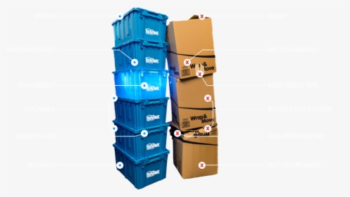 Binme Bins Vs Cardboard Boxes - Shelving, HD Png Download, Free Download
