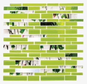Lime Green And Floral Linear Glass Tile"  Title="lime - Style, HD Png Download, Free Download
