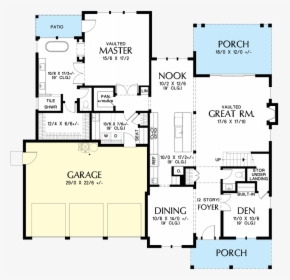 Main Floor Plan Image For Mascord Ivy Ridge Great Farmhouse - Floor Plan, HD Png Download, Free Download