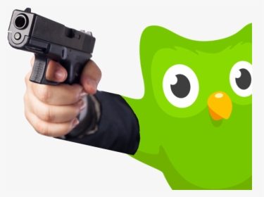 Duolingo Con Una Pistola, HD Png Download - kindpng