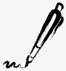 Vector Illustration Of Fountain Pen Writing Instrument - Fountain Pen Graphic Black And White, HD Png Download, Free Download