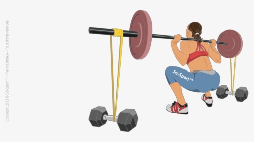 Squat With Elastic Bands - Powerlifting, HD Png Download, Free Download