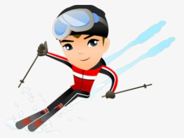 Skiing Clipart Family Four - Skiing Cartoon, HD Png Download, Free Download