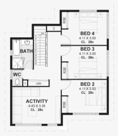 The Byron Floor Plan 2 House Plan Designs Double Storey - Floor Plan, HD Png Download, Free Download