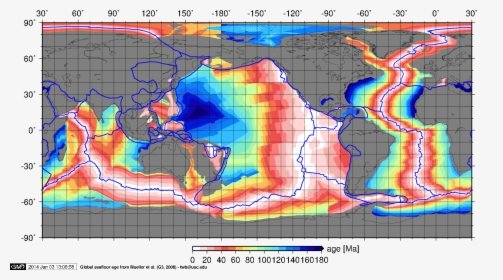 Pacific Seafloor Age Map, HD Png Download, Free Download