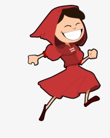 Happy Clip Woman - Little Red Riding Hood Skipping, HD Png Download, Free Download