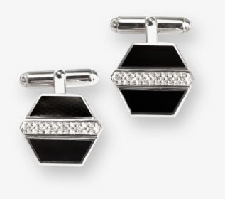 Nicole Barr Designs Sterling Silver Hexagon Cufflink-black - Silver, HD Png Download, Free Download