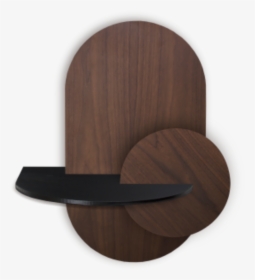 Alba L, Walnut Oval, Black Cover And Round Walnut Front - Plywood, HD Png Download, Free Download