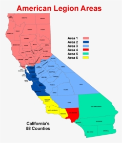 Areas & Counties - American Legion 6 Area California, HD Png Download, Free Download