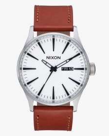 Nixon Sentry Leather White Sunray Saddle Watch, HD Png Download, Free Download