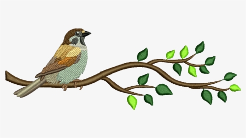 Sparrow Embroidery Design, HD Png Download, Free Download