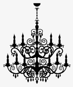 Fancy Light Png Photos - Black And White Chandelier Print, Transparent Png, Free Download