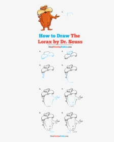 How To Draw The Lorax By Dr - Anime Girl Step By Step Drawing, HD Png Download, Free Download