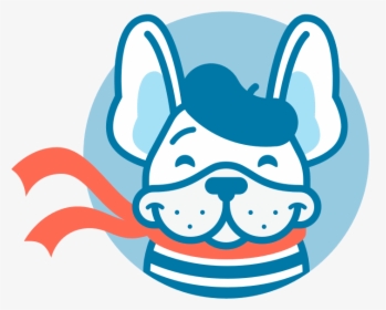 Oui Mascot - French Bulldog With Beret Clipart, HD Png Download, Free Download