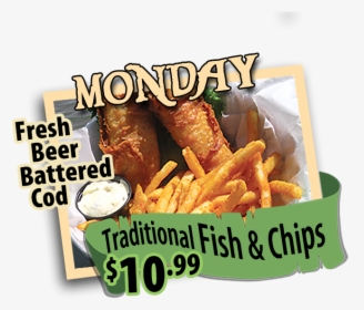 Fish And Chips Mondays - French Fries, HD Png Download, Free Download