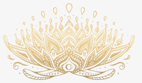 Lotus-gold - Gold Indian Pattern Png, Transparent Png, Free Download