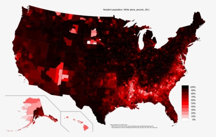 White Population In Us Map, HD Png Download, Free Download