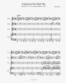 Fantasia Of The Dark Sky Sheet Music Composed By Gerard - Vois Sur Ton Chemin Flute, HD Png Download, Free Download
