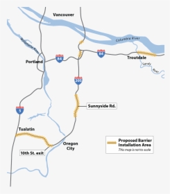 Portland Map Exit 8 To 205, HD Png Download, Free Download