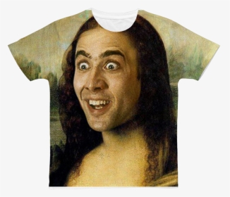 Nicolas Cage As The Mona Lisa Classic Sublimation Adult - Marilyn Manson Nicolas Cage, HD Png Download, Free Download