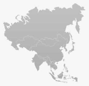 Asia Map Png Grey, Transparent Png, Free Download