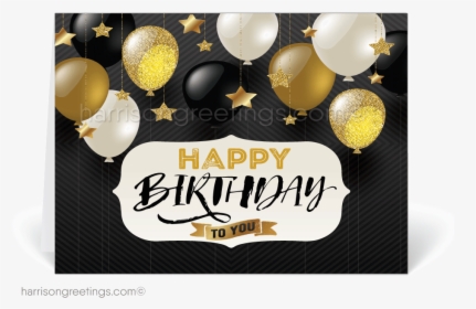 Gold And Black Happy Birthday, HD Png Download, Free Download
