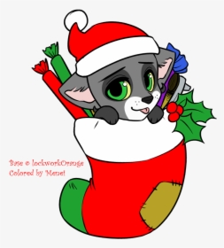Christmas Lonewolf Chibi *base By Lockworkorange* - Chibi Christmas Bases, HD Png Download, Free Download