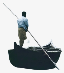 Man Riding Boat Fog Early Morning Boating Lake Hug - Boat With Man Png, Transparent Png, Free Download