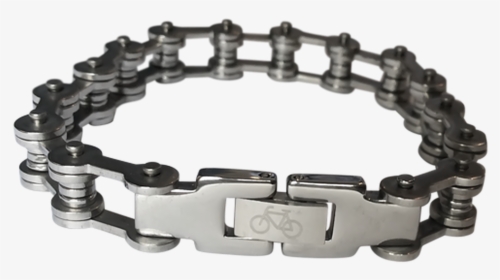 Polished Stainless Steel Bicycle Chain Bracelet - Bracelet, HD Png Download, Free Download