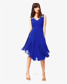 Knee Length Chiffon Dresses For Women, HD Png Download, Free Download