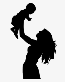 Silhouette Mother Child Drawing Clip Art - Mother And Child Drawing, HD Png Download, Free Download