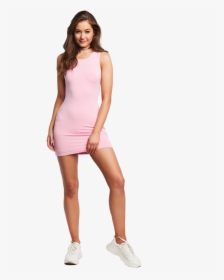 Kim Mini Dress In Colour Pink Lady - Woman In Mini Dress Png, Transparent Png, Free Download