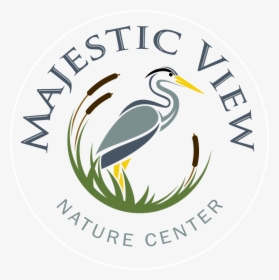 Blue Heron Logo For Majestic View Nature Center - Great Egret, HD Png Download, Free Download