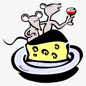 Vector Illustration Of Cartoon Mice Dining On Wine - Mus Ost Og Vin, HD Png Download, Free Download