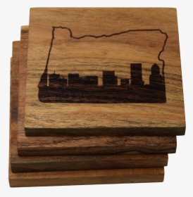 Portland Oregon Skyline Within State Outline Oregon - Plywood, HD Png Download, Free Download