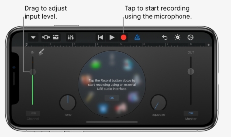 Audio Recorder Touch Instrument - Garageband, HD Png Download, Free Download