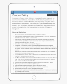 Walgreens Coupon Policy 1528502777 - E-book Readers, HD Png Download, Free Download