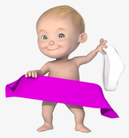 Cartoon Baby Holding A Banner - Dedipic, HD Png Download, Free Download
