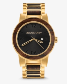 Barrel Collection / 47mm Ebony Wood & Gold Watch By - Watch, HD Png Download, Free Download