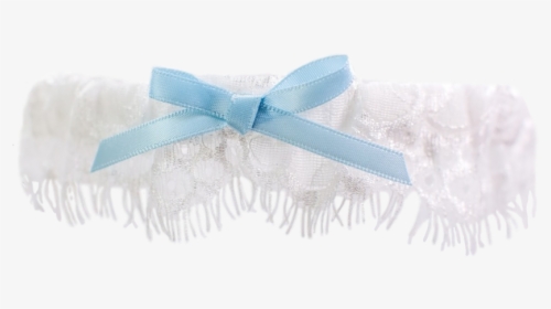 Ivory Lace Toss Garter With Blue Bow - Garter Blue Wedding Transparent, HD Png Download, Free Download